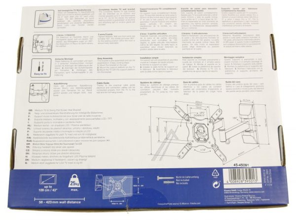 BFMO 6020 W  BEWEGLICHER TV WANDHALTER FÜR BILDSCHIRME BIS 109 CM