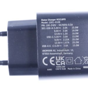 HC218PD  USB- LADEGERÄT /  NETZTEIL 1X USB-C PD 18W    1X USB-A QC 18W