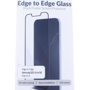 PASSEND FÜR MOBILIZE  EDGE-TO-EDGE GLASS SCREEN PROTECTOR SAMSUNG GALAXY S23 ULTRA 5G BLACK EDGE GLUE