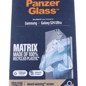 PASSEND FÜR PANZERGLASS  MATRIX SCREEN PROTECTOR WITH D3O SAMSUNG GALAXY S24 ULTRA | ULTRA-WIDE FIT W. ALIGNERKIT